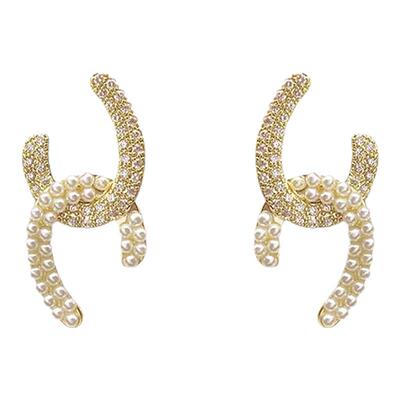 法式小香风珍珠款耳钉女