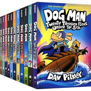 Dav Pilkey Dog Man 1-12 神探狗狗的冒险 精装平装 儿童英语漫画章节书 7-12岁 纽约时报畅销书 爆笑课外读物 英文原版进口图书