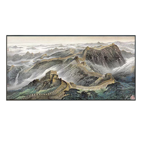 办公室书房客厅中堂现代中式背景可定制大尺寸万里长城装饰画挂画