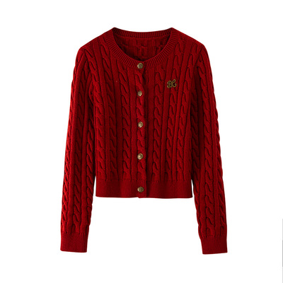 BANANACICI毛织麻花毛衣外套