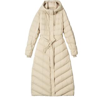 EXCEPTION例外女装羽绒服长款鹅绒连帽保暖收腰显瘦双向拉链冬季