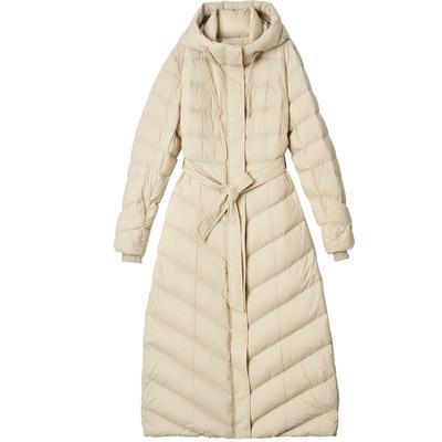 EXCEPTION例外女装羽绒服长款鹅绒连帽保暖收腰显瘦双向拉链冬季