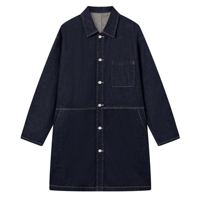 MODE COMMUTER| MC不潮品翻领牛仔风衣原牛牛仔套装