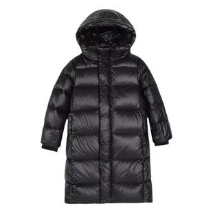 黑金儿童长款过膝加厚青少年女大童洋气中学生初中生羽绒服极寒款