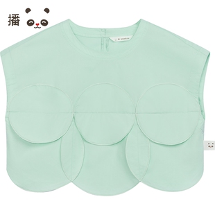 播broadcute童装花式上衣2024春夏新款女童花瓣设计背心KGR2H952