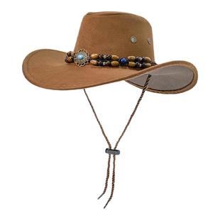 民族风西部牛仔帽子女夏季西藏新疆川西旅游户外登山帽遮阳防晒帽