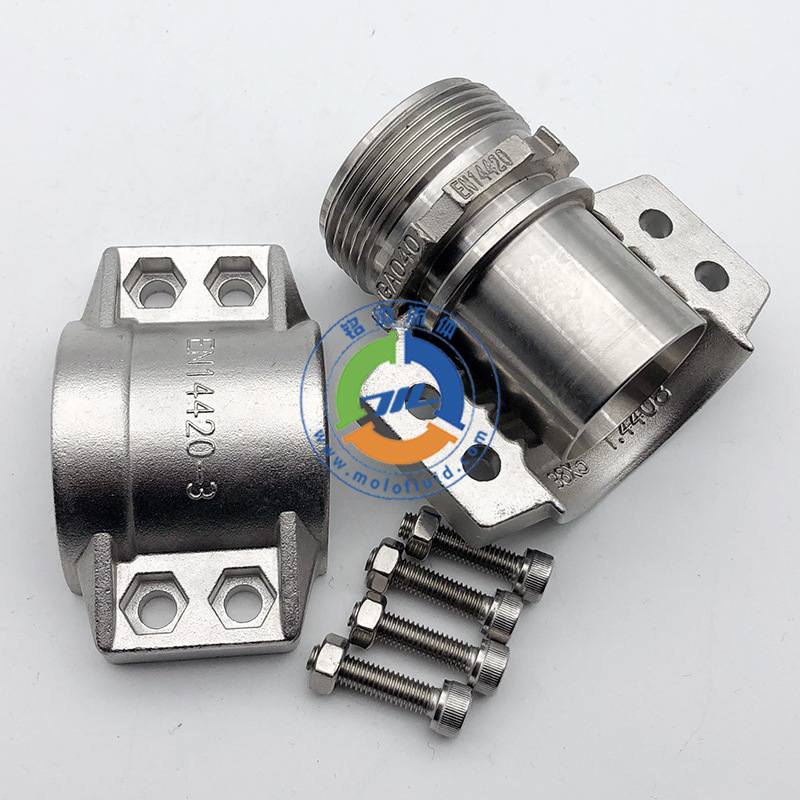 化工316不锈钢安全管夹 DIN2817软管管卡拉瓦EN14420-3两片式抱箍