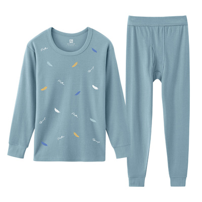 青少年纯棉内衣套装全棉秋衣秋裤