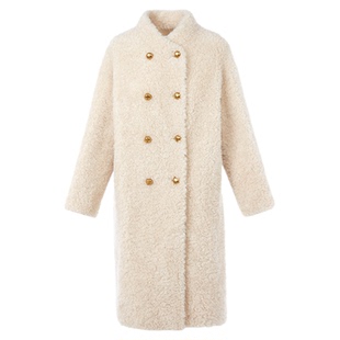 【王楚然同款 羊毛卷】朗姿羊毛设计感仿皮草大衣2025年冬季新款