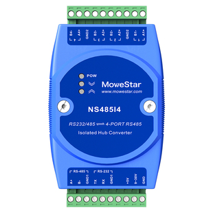 【MoweStar】移星工业级RS232/485转4路RS485集线器一分四高速光电隔离转换模块分线器信号放大延长器NS485I4