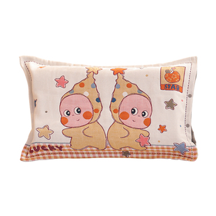 按扣式纯棉纱布卡通儿童枕套全棉全包宝宝家用加厚柔软枕芯内胆套