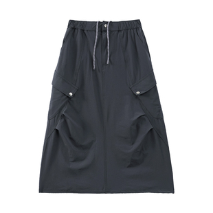 NBN山系户外工装裙春夏微弹力女生citywalk百搭半身裙韩版A字裙子