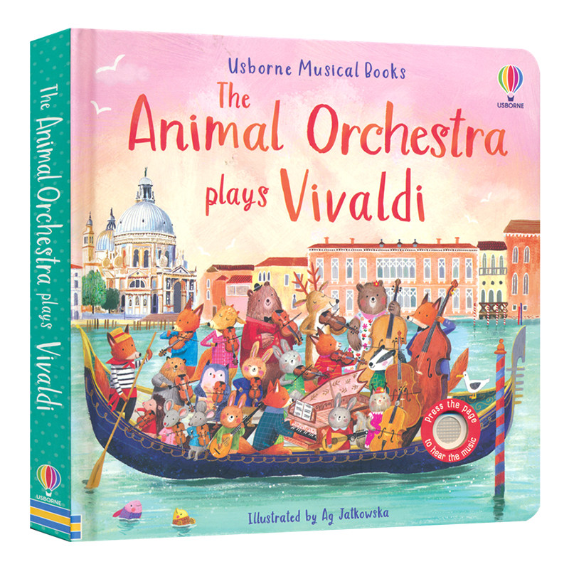 Usborne The Animal Orchestra Plays Vivaldi 古典音乐发声书 动物乐团演奏维瓦尔第 英文原版进口绘本 儿童艺术启蒙发声洞洞书