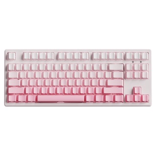 前行者雾桃无线机械键盘鼠标套装粉色高颜值女生办公游戏电竞专用