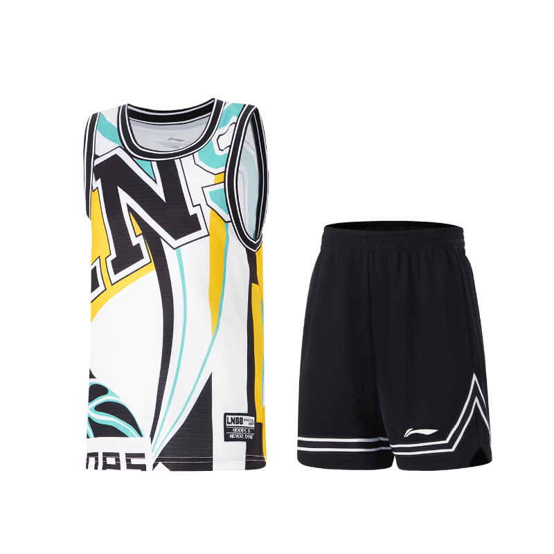 李寧兒童籃球服套裝2024夏季款男童排汗速干比賽服青少年運(yùn)動(dòng)套裝