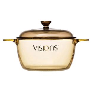 康宁visions双耳汤锅家用玻璃锅明火直烧高硼硅耐高温炖煮透明锅