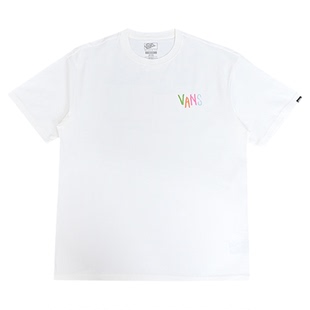 VANS范斯夏季新款男子白色休闲宽松短袖圆领百搭T恤衫VN000TMNFS8
