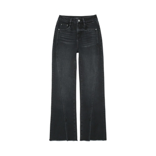 GUESS女士线条设计开叉毛边微喇牛仔裤-W4PA2LD51V0