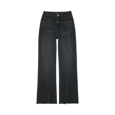 GUESS开叉毛边微喇牛仔裤