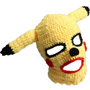 皮卡丘头套男沙雕面罩搞怪比卡丘可爱女冬天保暖恶搞抖音同款帽子