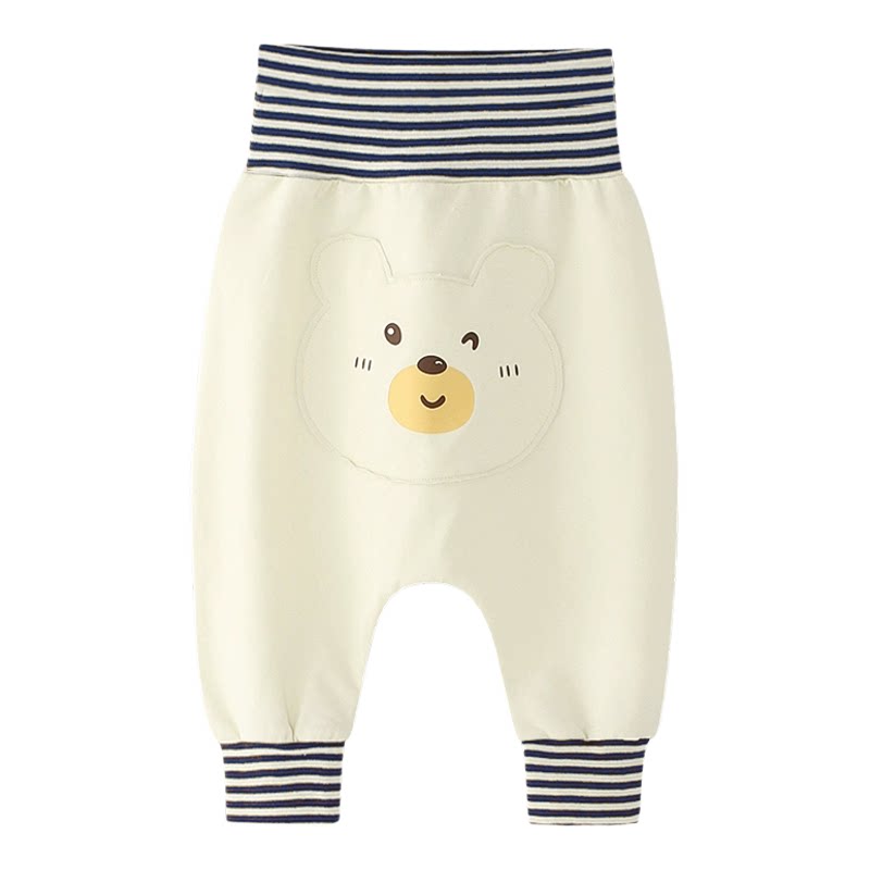 婴儿高腰护肚大pp裤子春秋男童初秋裤子女宝宝薄款外穿束脚屁屁裤