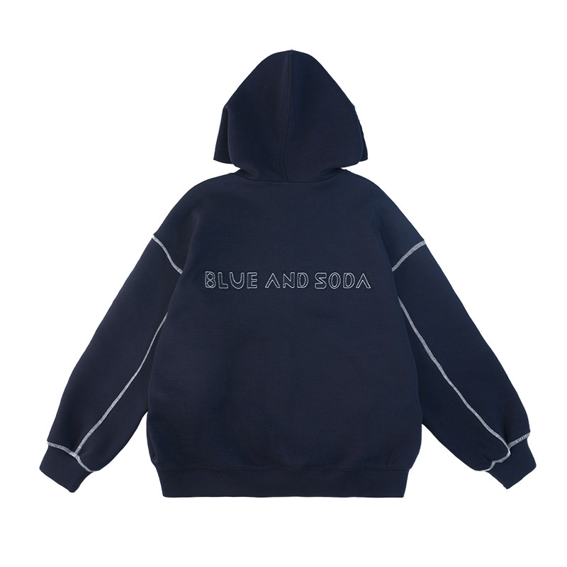 BLUEANDSODA蓝汽水26秋中大男童青少年学院风拉链连帽卫衣外套