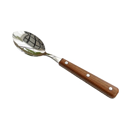 韩式仿实木柄刀叉勺西餐具甜品勺