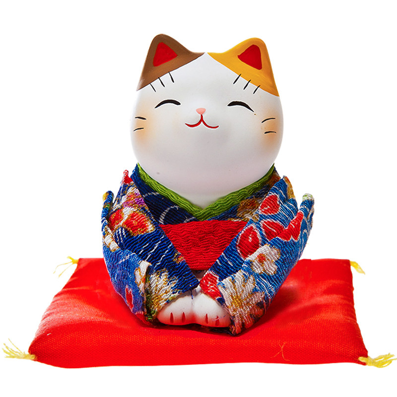 日本招财猫摆件药师窑生日礼物