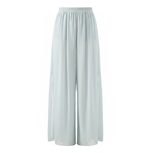 8117舞蹈服女现代形体练功宽松阔腿双层网纱飘逸成人中国跳舞裤子