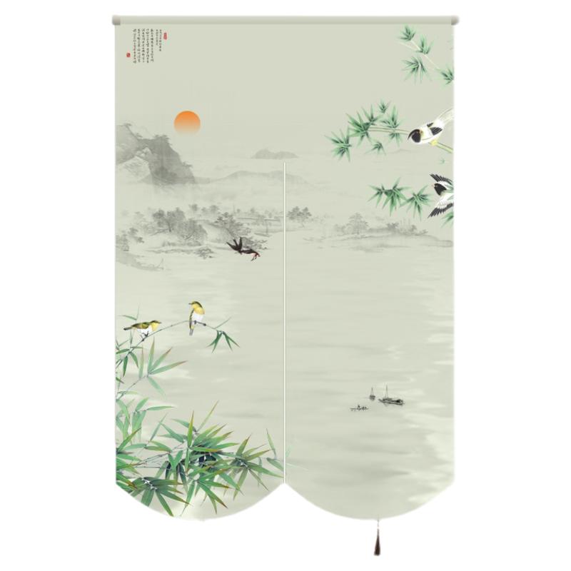 透明隐私遮挡卧室免打孔风水门帘
