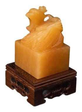 福雅禄天然凤凰风水印章玉玺工艺