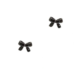 925银针立体精巧黑色蝴蝶结耳钉酷美少女感百搭耳环小众个性耳饰