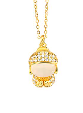 s925纯银小佛公吊坠项链女天然玉髓佛像高级感精致新中式百搭银饰