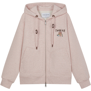 TeenieWeenie小熊女装卫衣2025冬季新款休闲舒适基础简约连帽外套