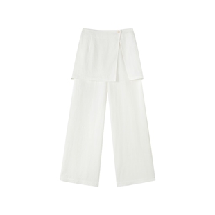 时然微胖大码女装两件套休闲裤2026年夏季新款遮胯显瘦微喇阔腿裤