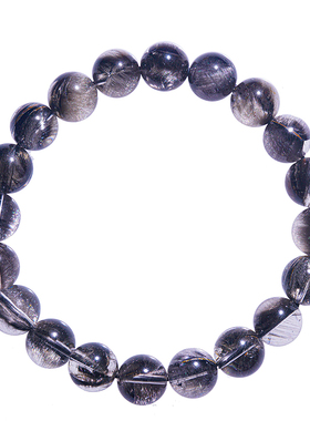 超唯珍藏级猫眼板状黑银钛手串