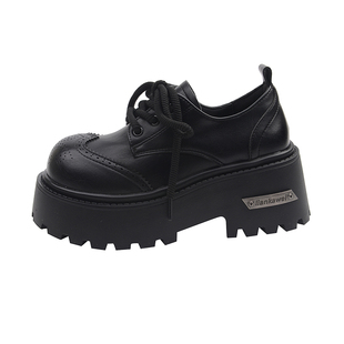 英伦厚底增高大头系带小皮鞋女深口单鞋2026新款春季乐福玛丽珍鞋