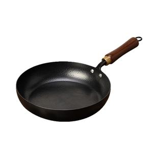 梦创皓月章丘传统老式手工锤纹铁锅不粘锅煎锅加厚耐高温无涂层