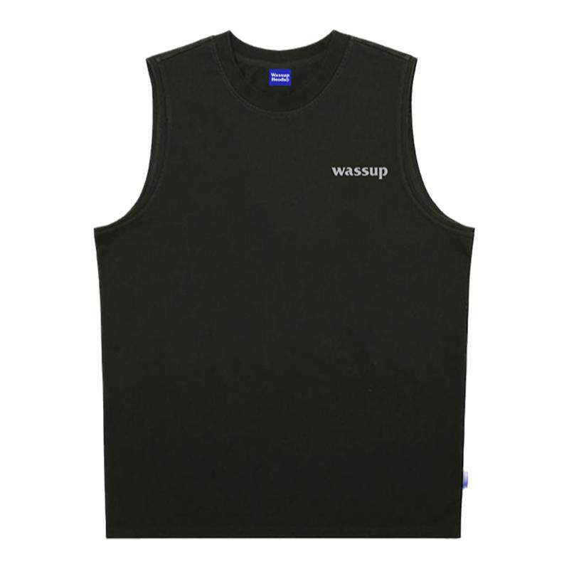 WASSUP HEODS潮牌情侣背心男士夏季美式纯棉上衣运动健身篮球无袖