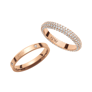 【新品】DW戒指女 CLASSIC星辰锆石镶钻玫瑰金色对戒情侣礼物
