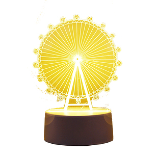 摩天轮创意3d小夜灯夜间卧室睡眠房灯儿童暖光节能插电式照明起夜