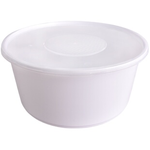 鑫雄盛一次性打包餐盒外卖便当快餐饭盒塑料圆形白色加厚带盖汤碗