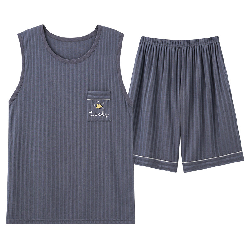 夏季背心睡衣套装加肥加大码夏天