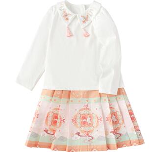 巴拉巴拉女童马面裙儿童长袖套装衣服秋款两件套时尚新中式国风潮