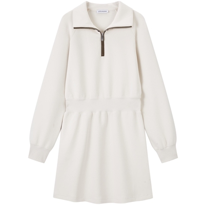 【商场同款】太平鸟卫衣立领白色连衣裙女品质连身短裙A3FAF421J