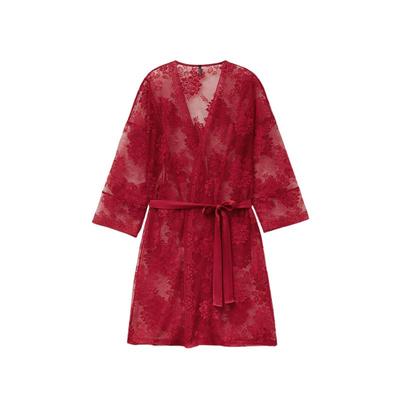 Intimissimi意舒漫花卉蕾丝纯欲透视性感睡袍晨袍PVD2585