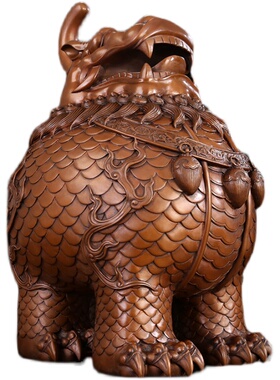 紫铜天禄貔貅开业送礼玄关摆件