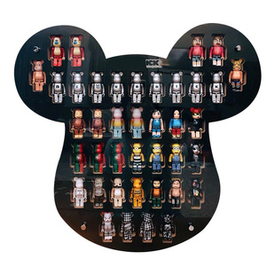 Bearbrick100%积木熊展示盒B熊防尘收纳盒 Bearbrick展示板保护盒