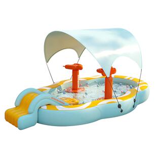 儿童充气游泳池家用室内大型折叠户外喷水滑梯小孩玩水池宝宝洗澡