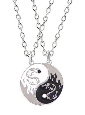 太极八卦项链古风情侣拼接挂件